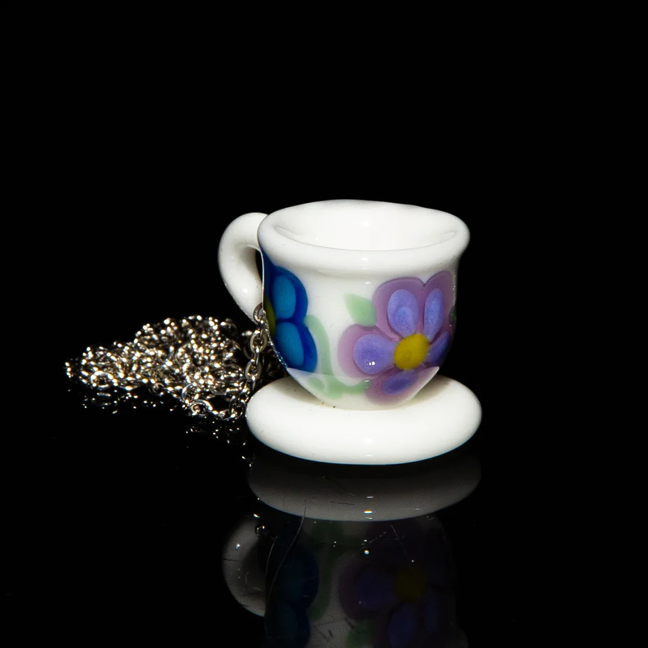 Sarah Marblesbee - Tea Cup w/ Saucer Pendant