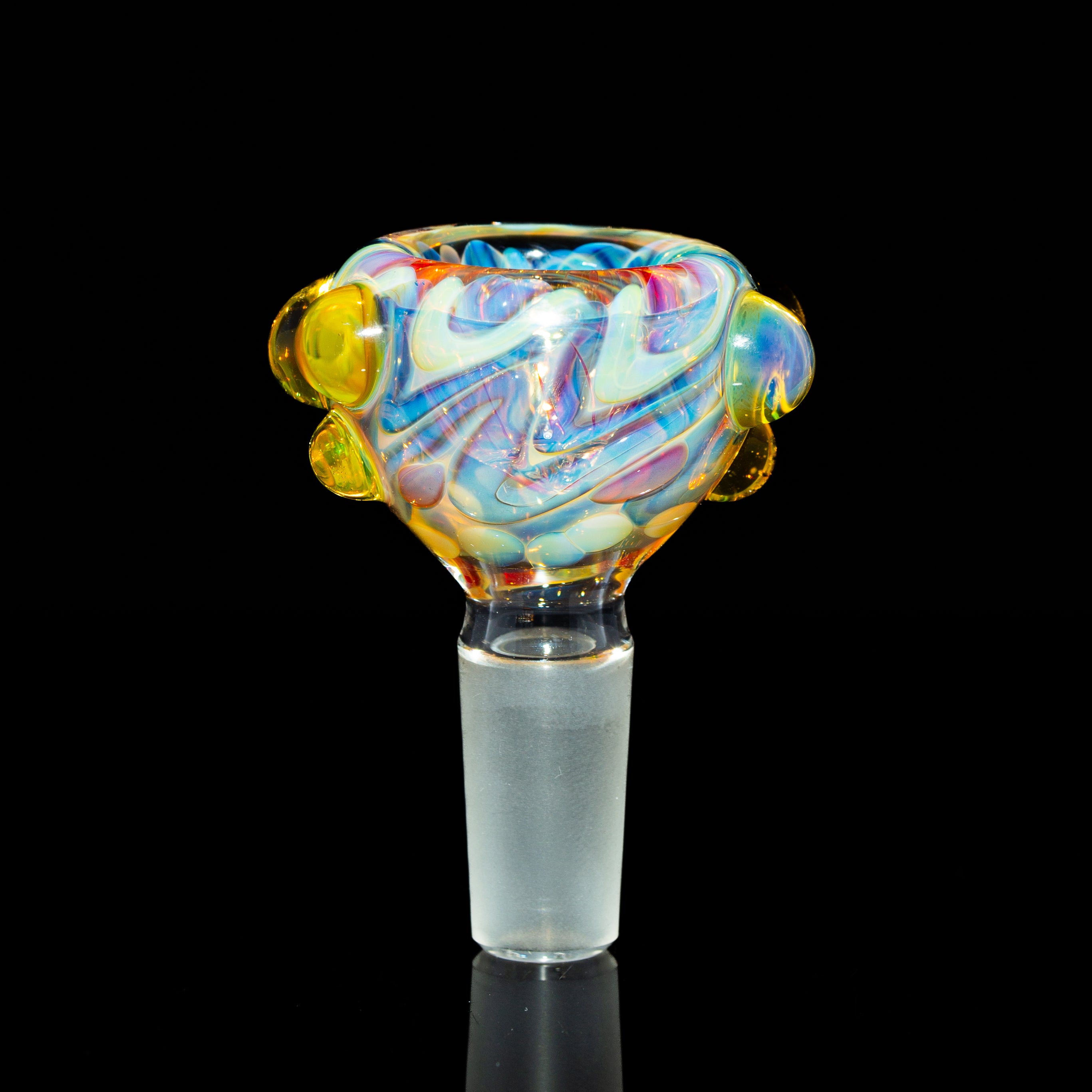 Sarah Marblesbee - Yellow Dotted Fumed Four Hole 14mm Slide 2