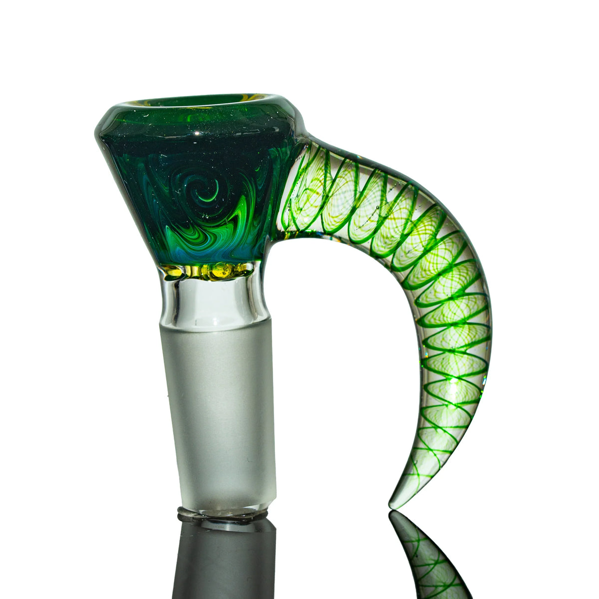 Hand-blown glass Green Money & Citrine 14mm Slide by Simple Lemon Farmer