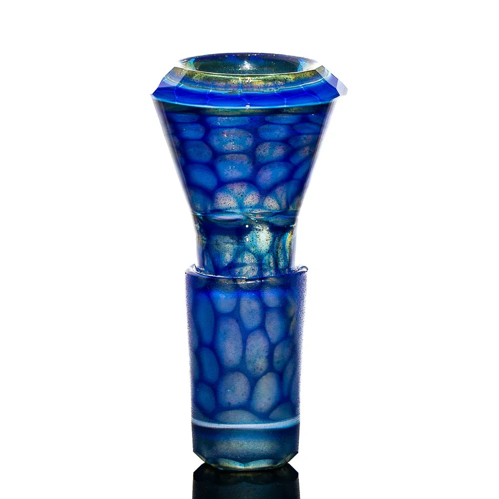 Simple Lemon Farmer x Captain Facets - Brilliant Blue Honeycomb Faceted & Fully Worked 18MM Slide