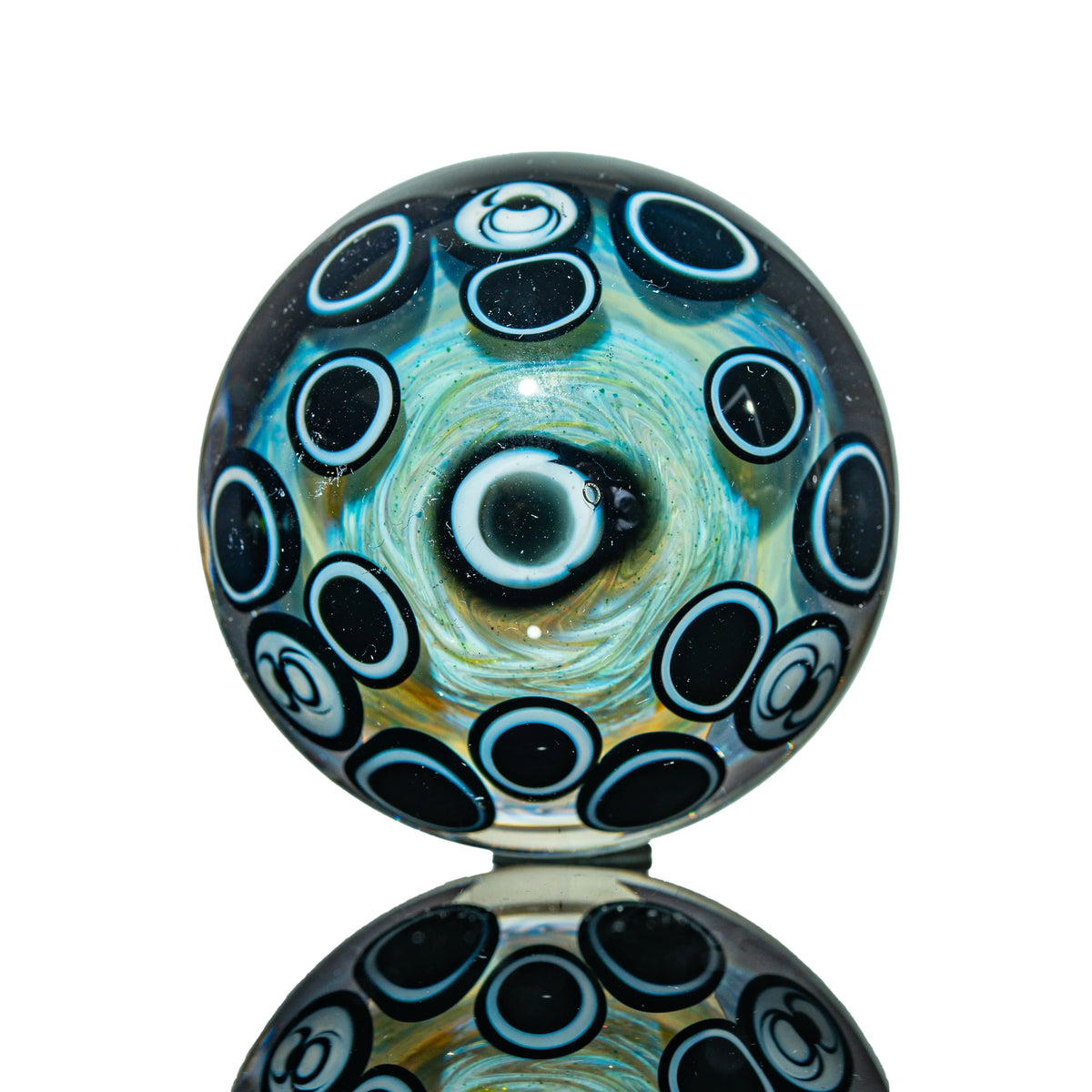 Hand-blown glass marble by Simple Lemon Farmer x Captain Facets