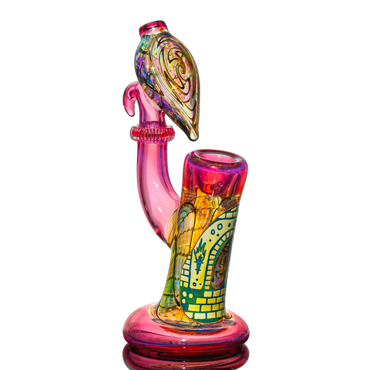 Hand-blown glass Portal Dry Pipe by Simple Lemon Farmer x Evan Cals