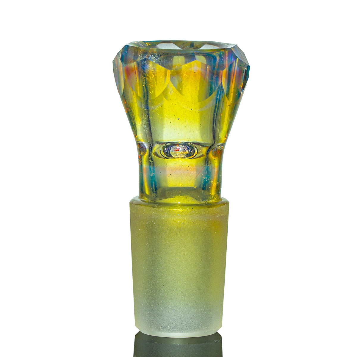 Hand-blown glass Purple Rainbow Fully Worked 18mm Slide by Simple Lemon Farmer x Mr. Facet