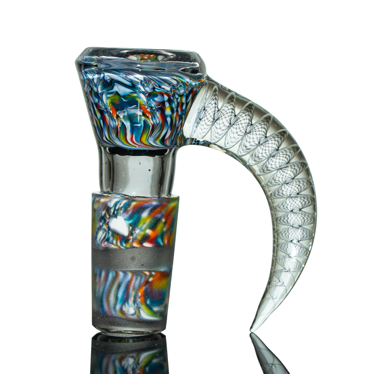 Fully worked 18mm hand-blown glass dab rig slide by Simple Lemon Farmer x Sky Hizzy