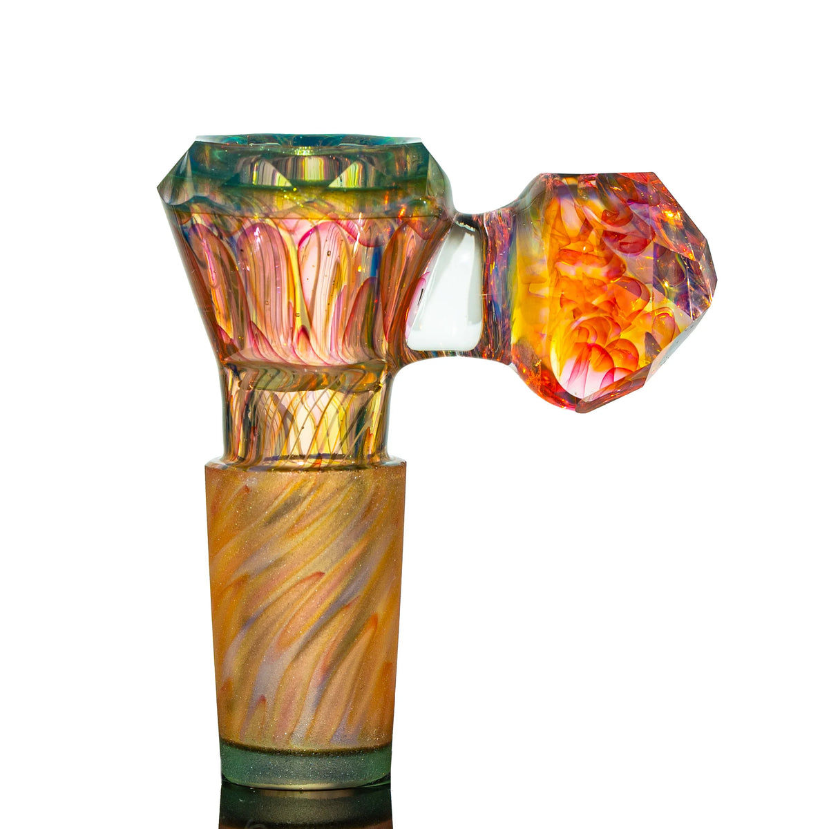 Hand-blown glass Fully Worked 18mm Slide by Simple Lemon Farmer x Swank