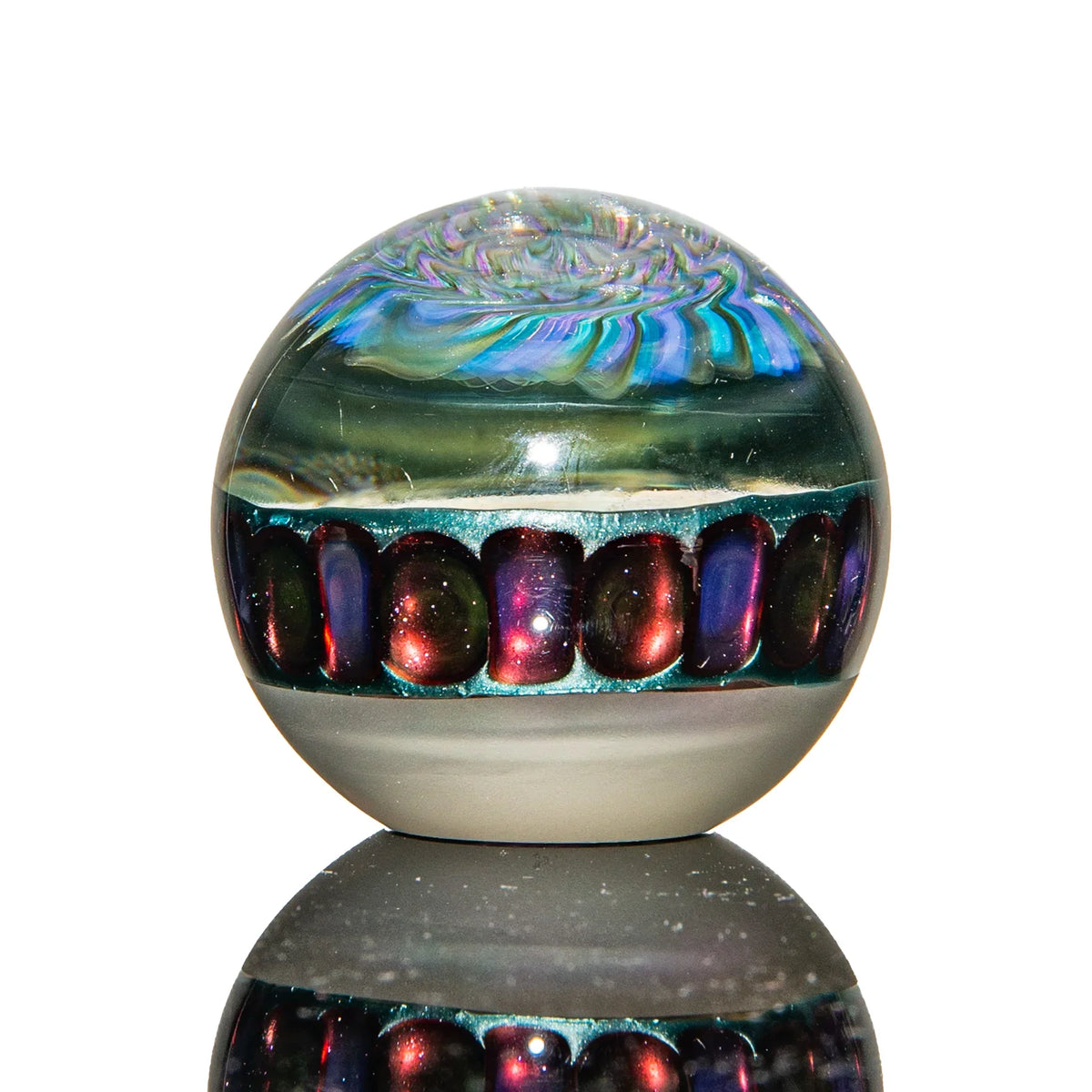 Hand-blown glass paperweight by Simple Lemon Farmer x Terp Brews