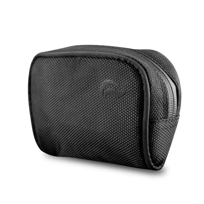 Black zippered carbon fiber travel case pouch for vaporizers and glass accessories