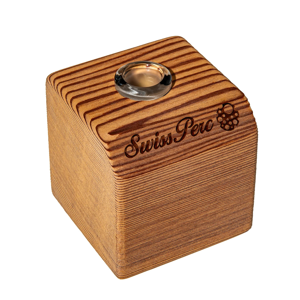 Hand-blown glass Wooden Slide Stand by Swiss Perc