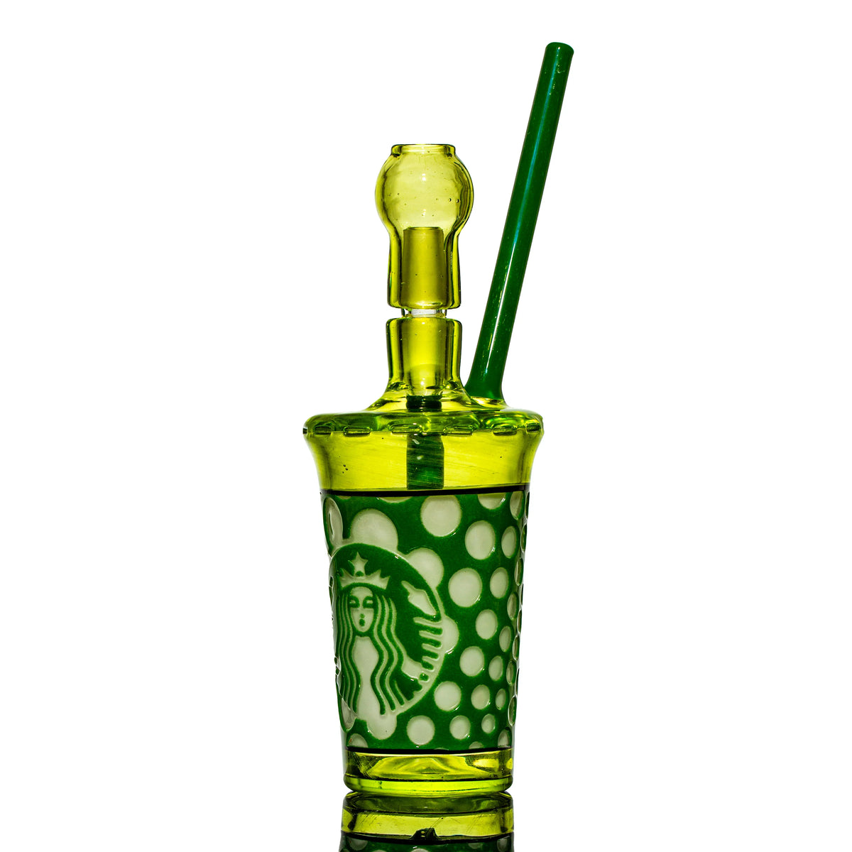 Hand-blown glass dab rig by Slinger x Slop