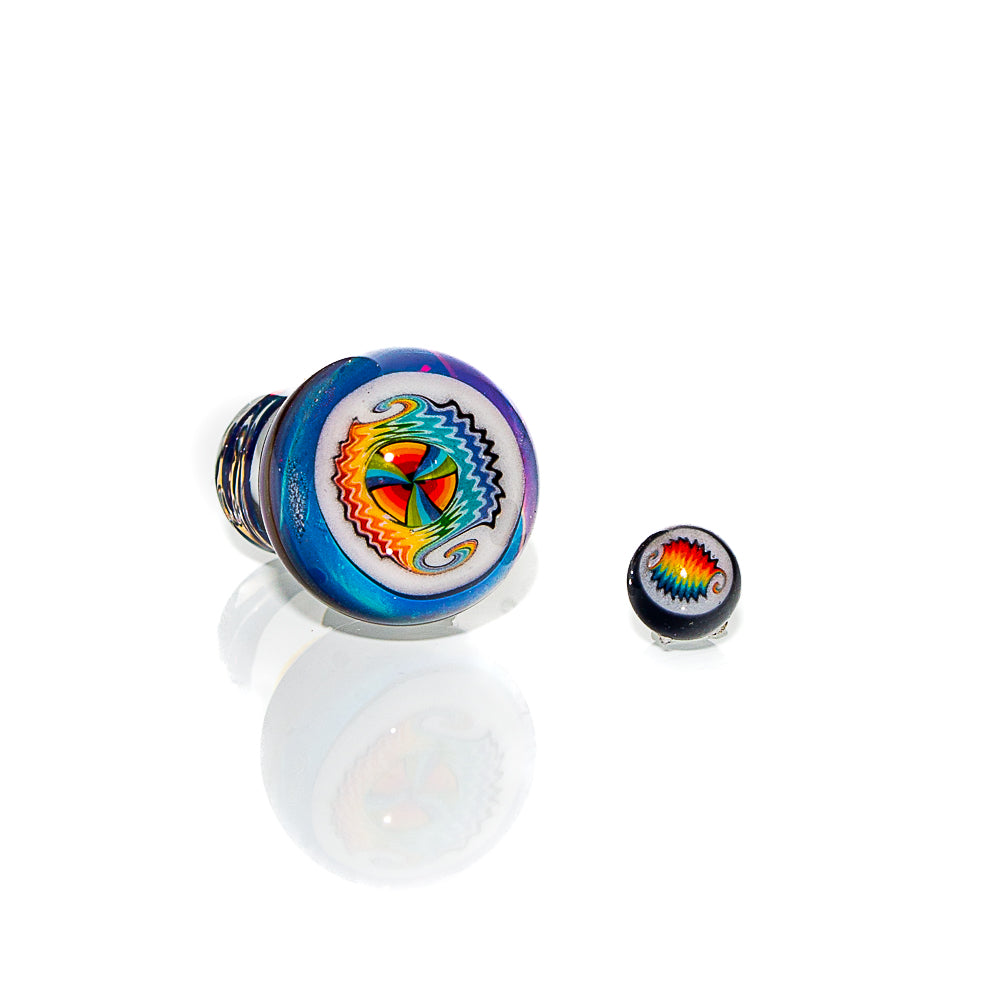 Steve H Glass - Amber Purple Wigwag Control Tower Cap w/ Pearl