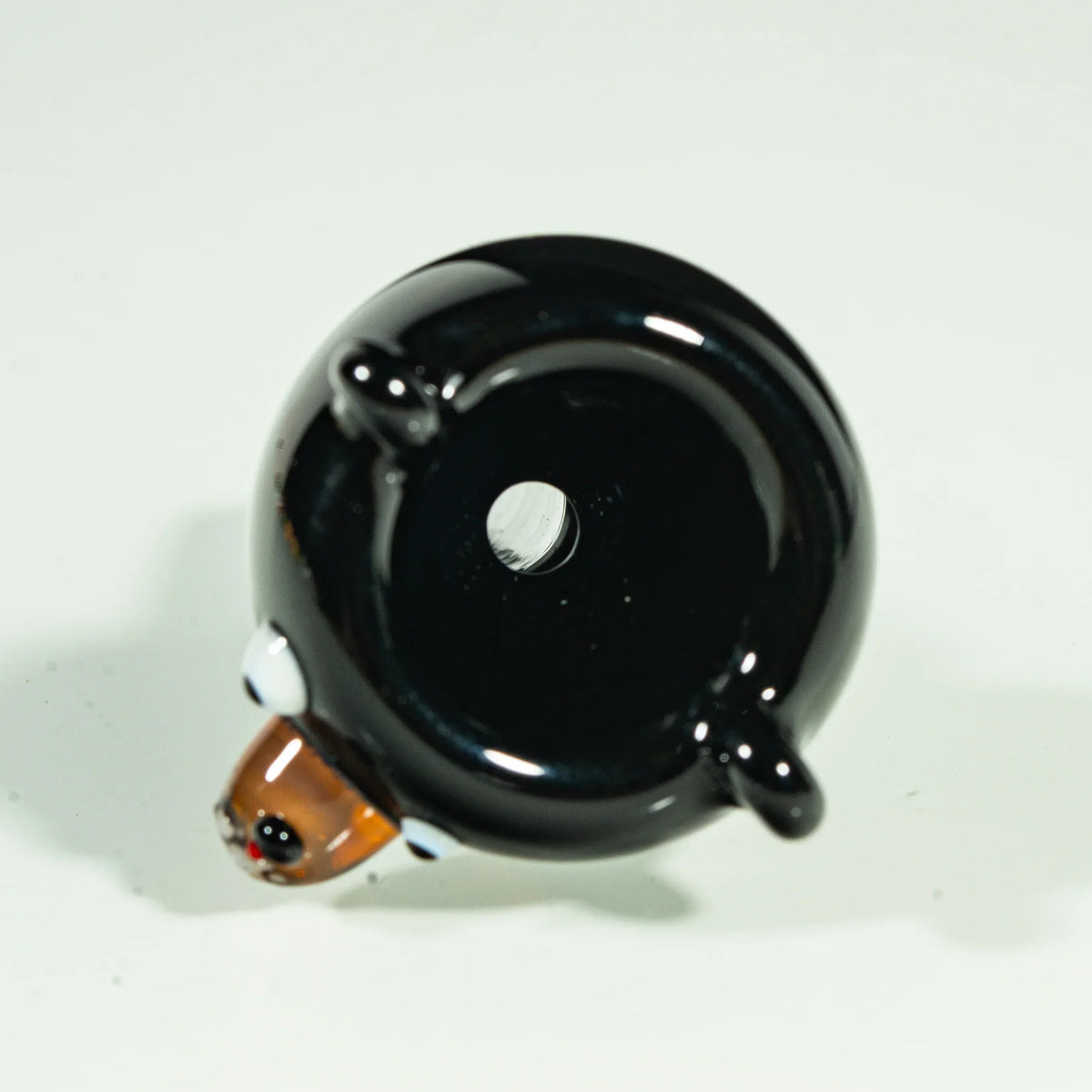 Hand-blown glass slide shaped like a black bear, 14mm bowl for water pipe