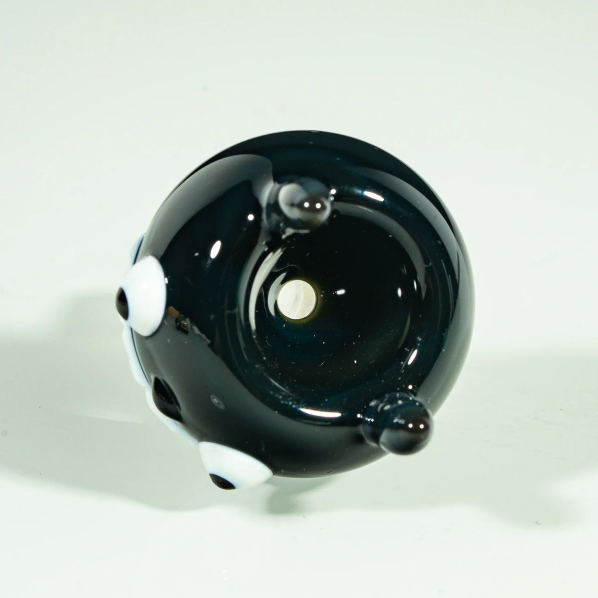 Galaxy-themed 14mm glass slide bowl with smiling Totoro face and decorative accents