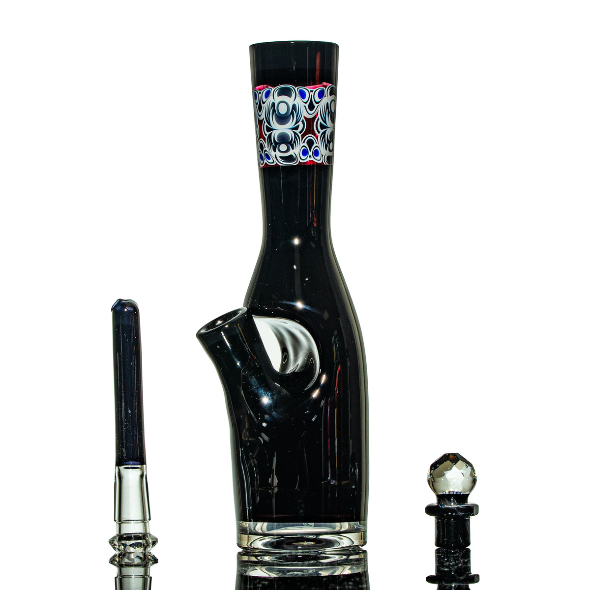 Hand-blown glass dab rig by T.K. Happa x Yoshinori Kondo