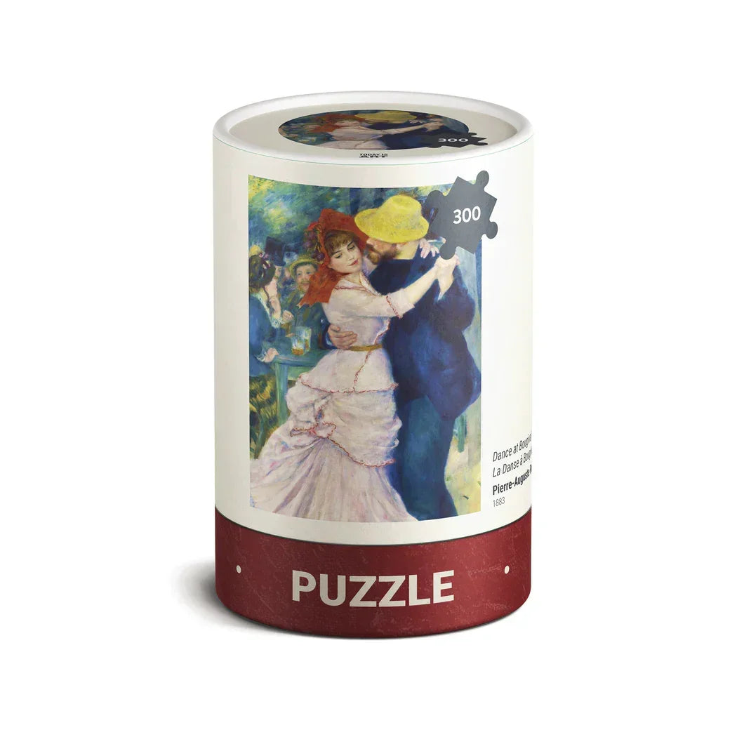 300 piece puzzle in cylinder box featuring a classic dance painting design on the label.
