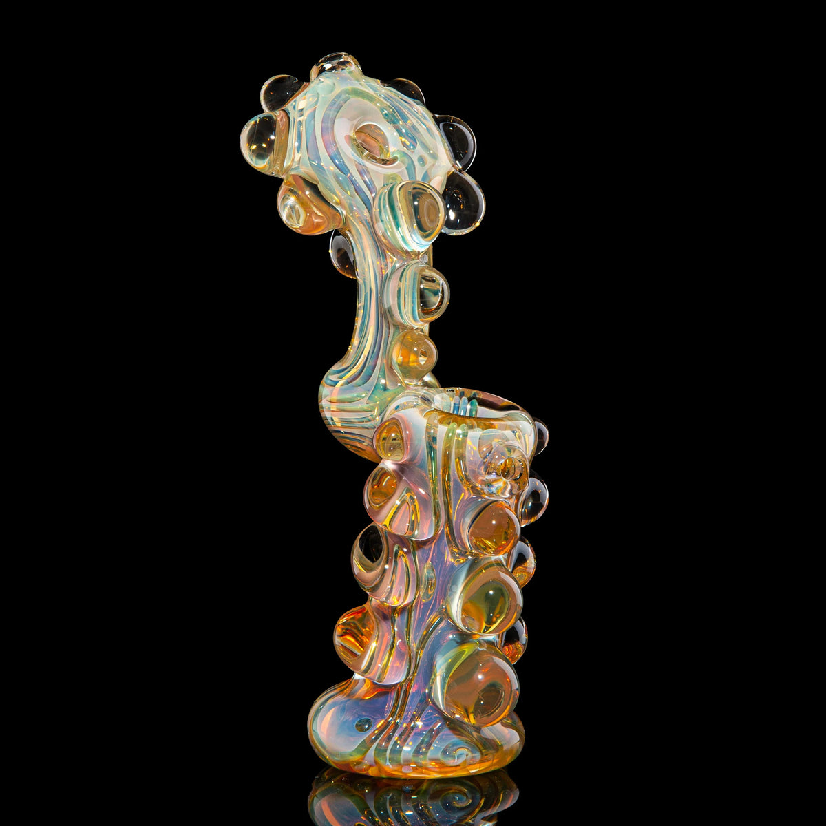 Hand-blown glass bubbler by Torcher Glass