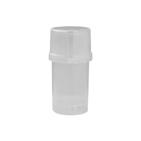 Translucent airtight plastic storage container with secure lid for herbs or accessories