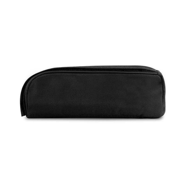 Black travel pouch case for accessories, shown from the back on a white background.