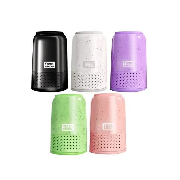 Five Yocan Green Invisibility Cloak covers in black, white, purple, green, and pink.