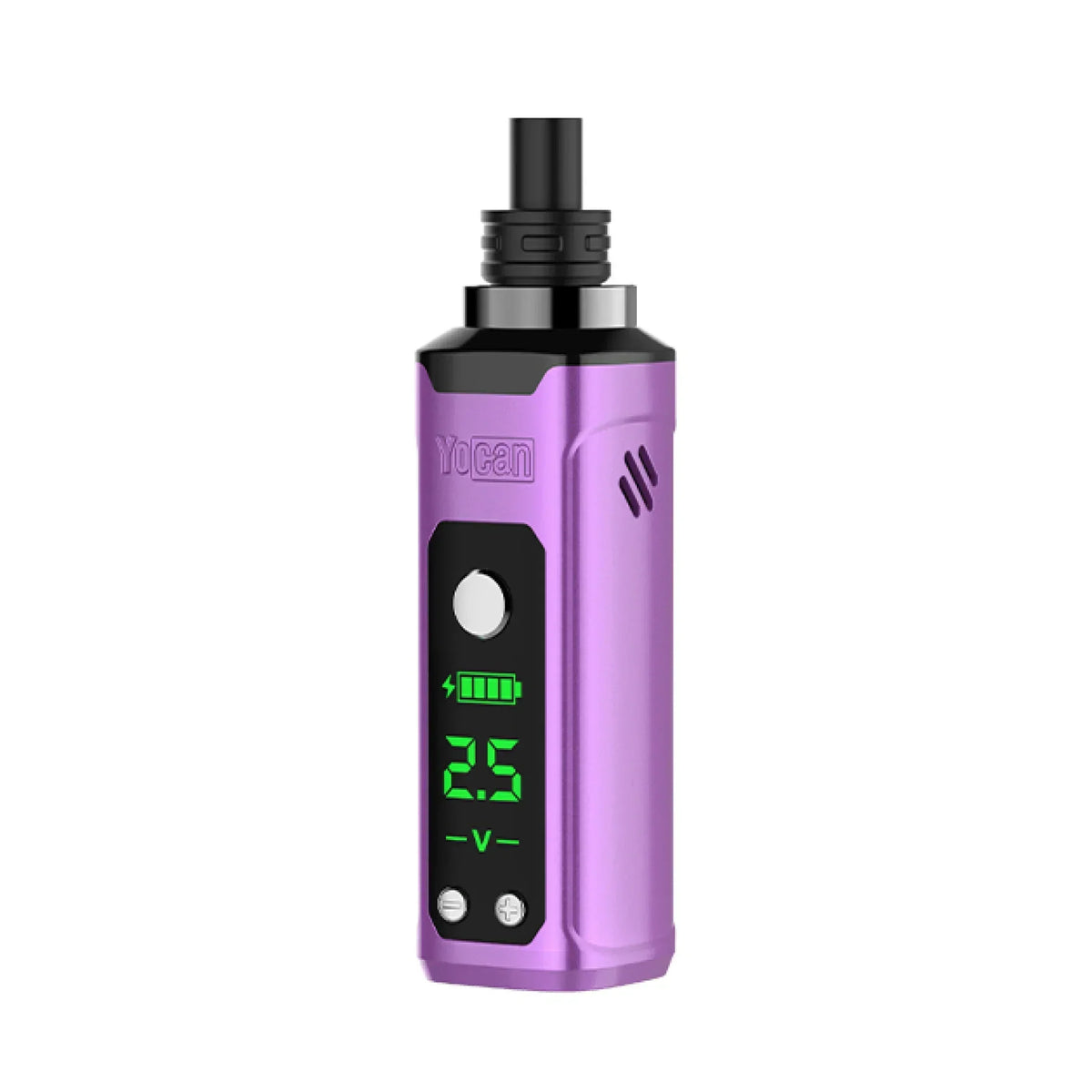 Lilac pink 510 dab pen vaporizer with digital display and black mouthpiece
