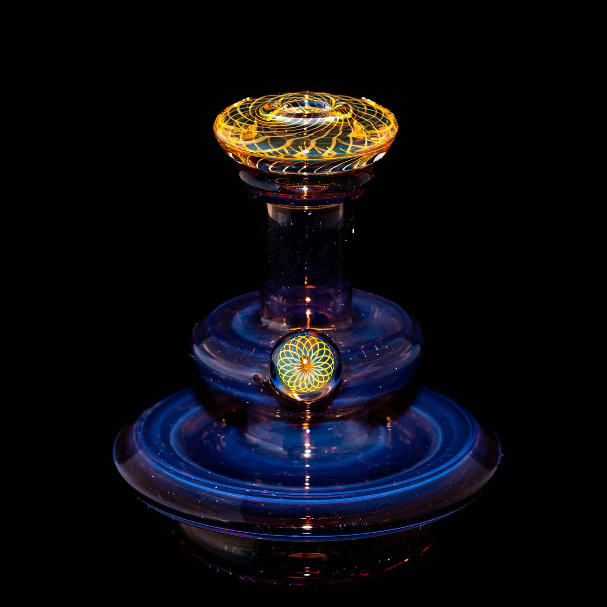 Handcrafted glass water pipe with vibrant opal fumicello design and colorful accents
