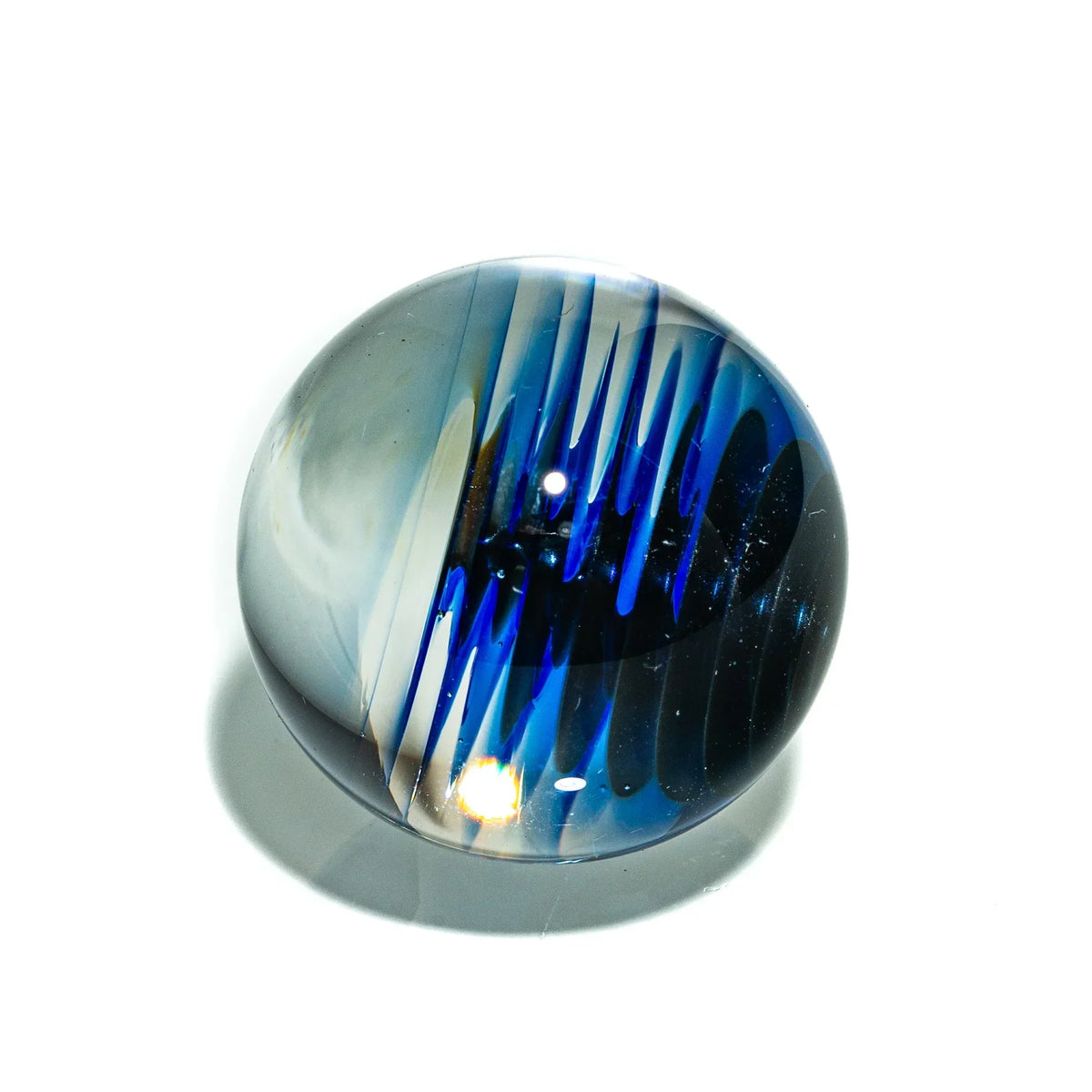 Electrum & Cobalt Filigree 23MM hand-blown glass terp marble by Austin Wilson Glass