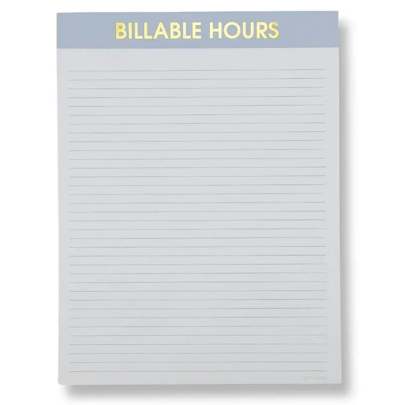 Billable Hours notepad with lined pages, perfect for office or desk organization