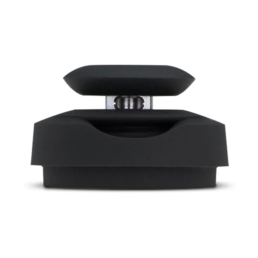 Black vaporizer accessory part with matte finish on white background