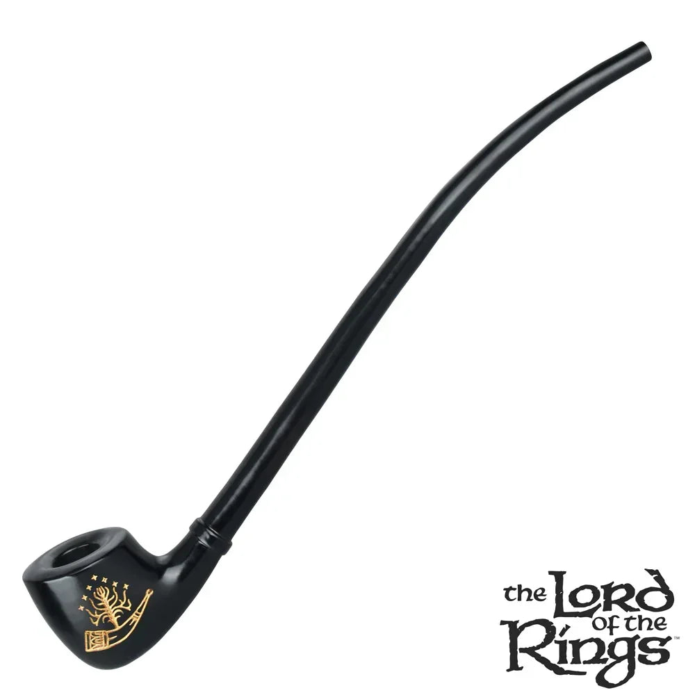 Black Gandalf-style pipe with gold tree design and The Lord of the Rings logo