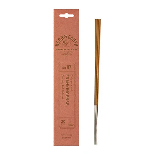Herb & Earth frankincense bamboo incense sticks with eco-friendly packaging