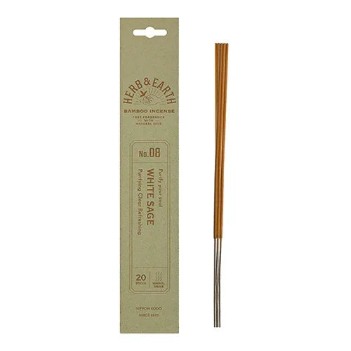 Herb & Earth bamboo incense white sage pack with incense sticks