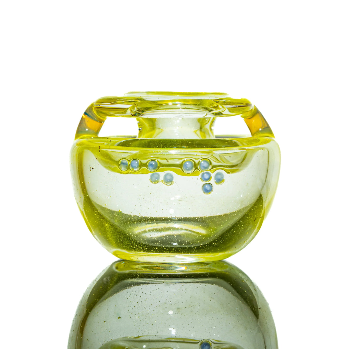 Medium Yellow Brail hand-blown glass vessel by Charisma Glass