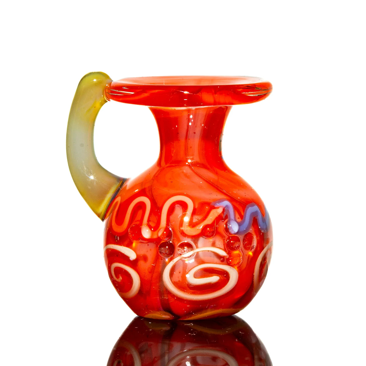 Hand-blown glass Small Orange Swirl Lekythos Vase by Charisma Glass