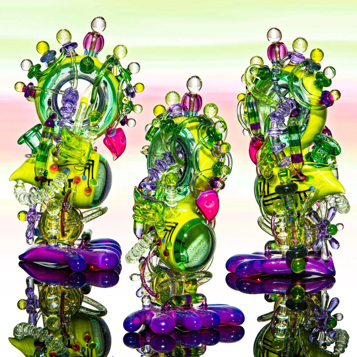 Hand-blown glass Cyborg Burdling by Calm x Laceface