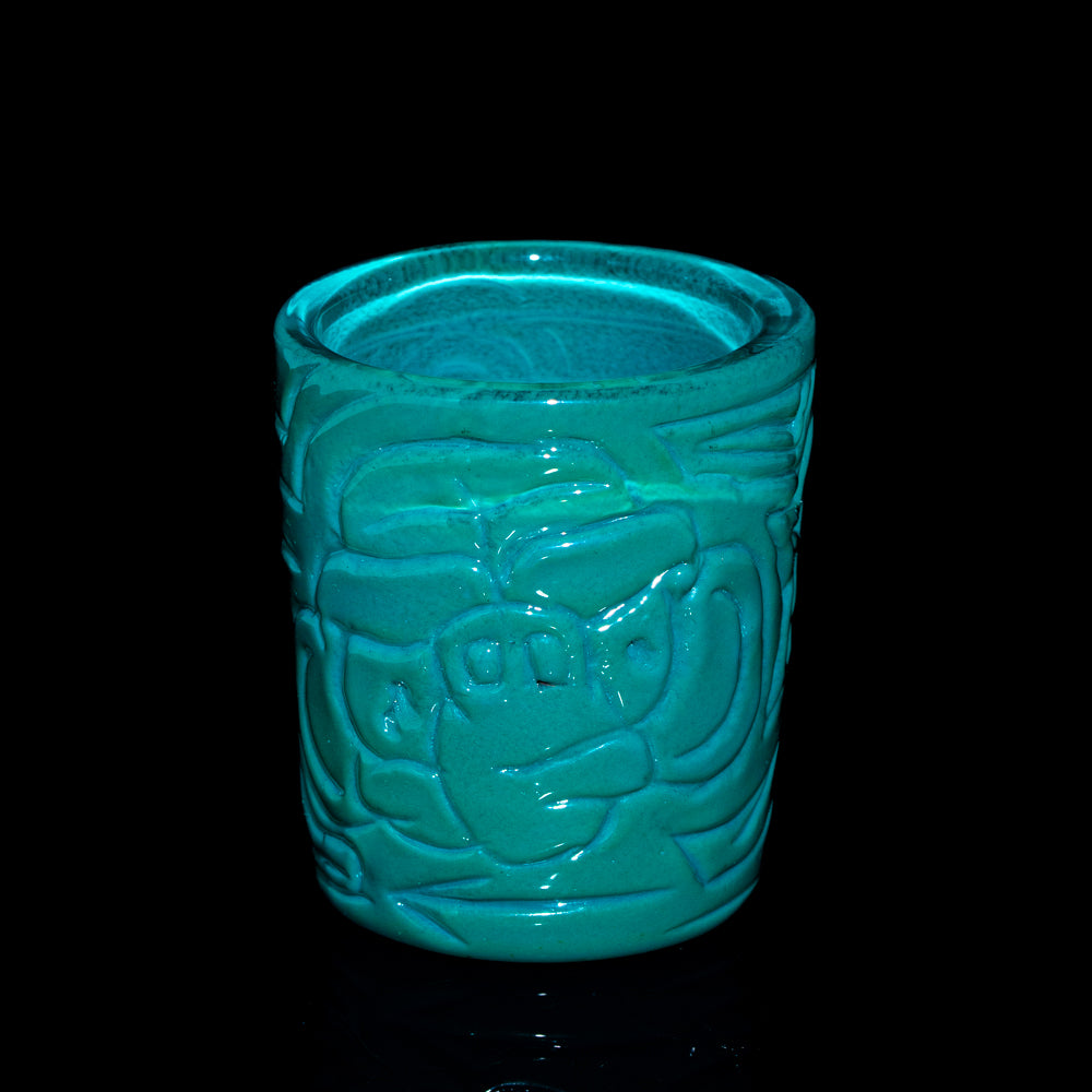 Drinking Vessels: Coyle - Blue Hot Carve Shot Glass
