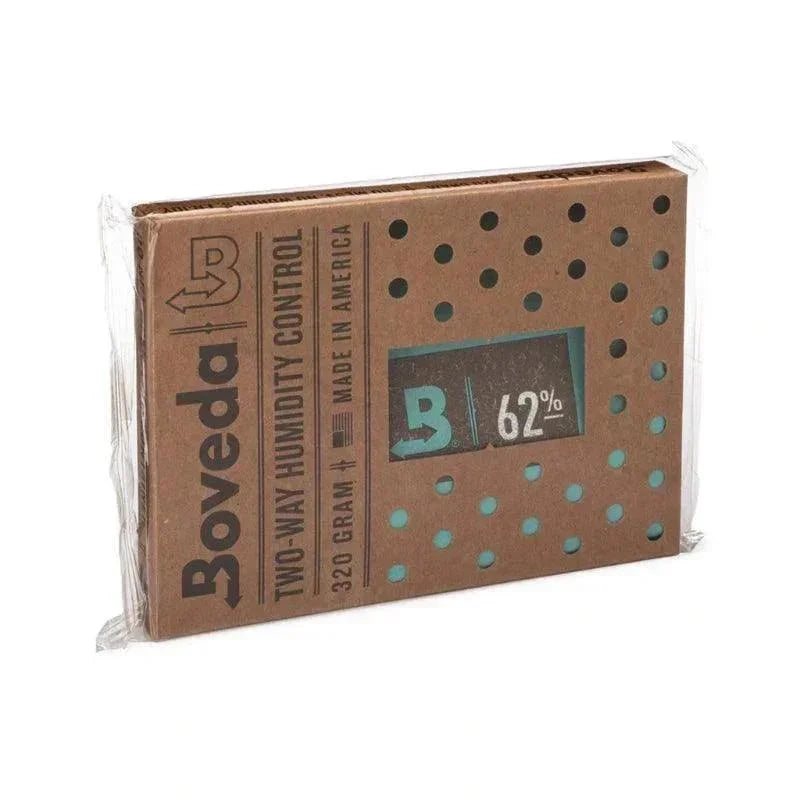 Boveda 62 percent two-way humidity control pack in cardboard packaging, 320 gram size