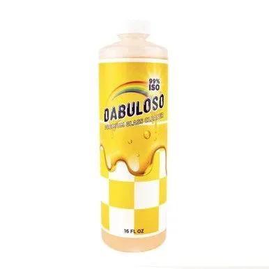 Dabuloso 99% ISO premium glass cleaner bottle with yellow label, 16 fl oz