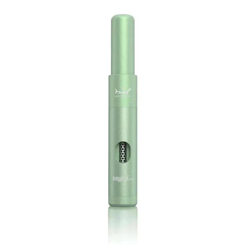 Green anodized metal hand pipe with window, Daypipe Mini for dry herbs