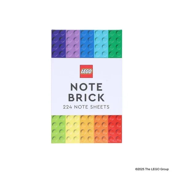 LEGO Note Brick pad with rainbow-colored brick design, 224 note sheets, stationery gift
