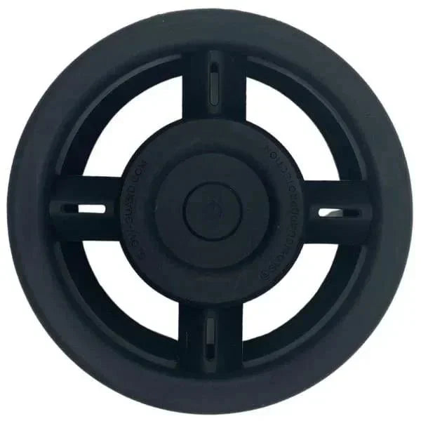 Black round silicone glow guard accessory with four spokes, top view