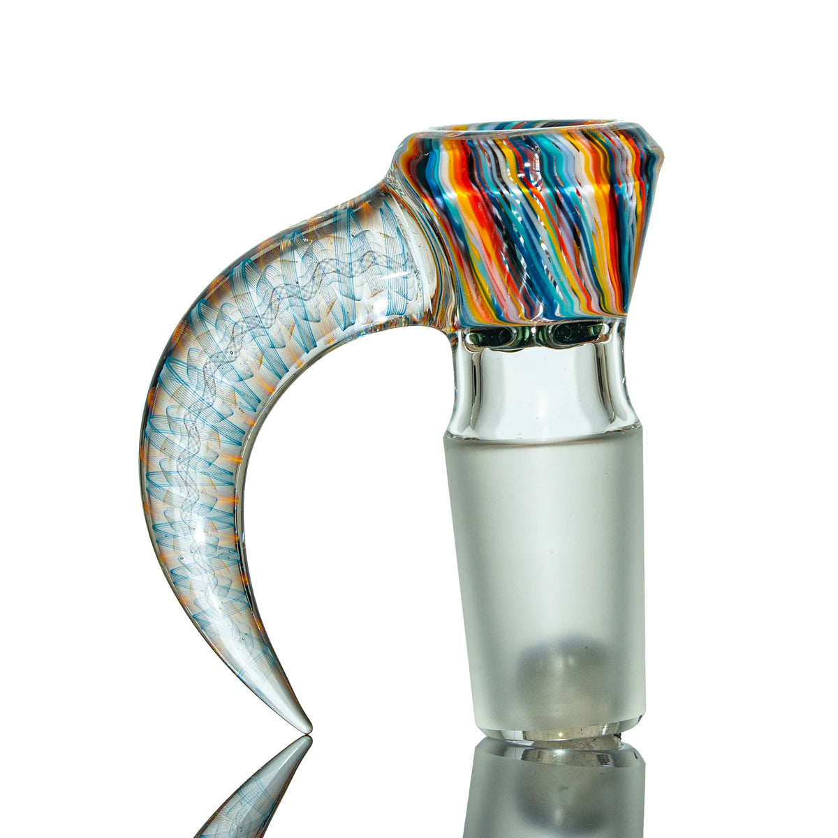 Hand-blown glass Fire & Ice 18mm Slide by Simple Lemon Farmer