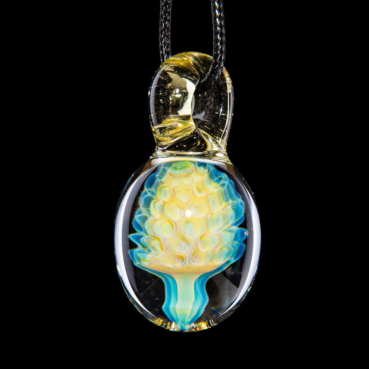 Hand-blown glass Fume Pendant by Nate Dizzle