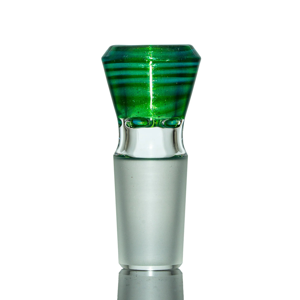 Hand-blown glass Green Stardust & Ghost 18mm Martini Slide by Simple Lemon Farmer