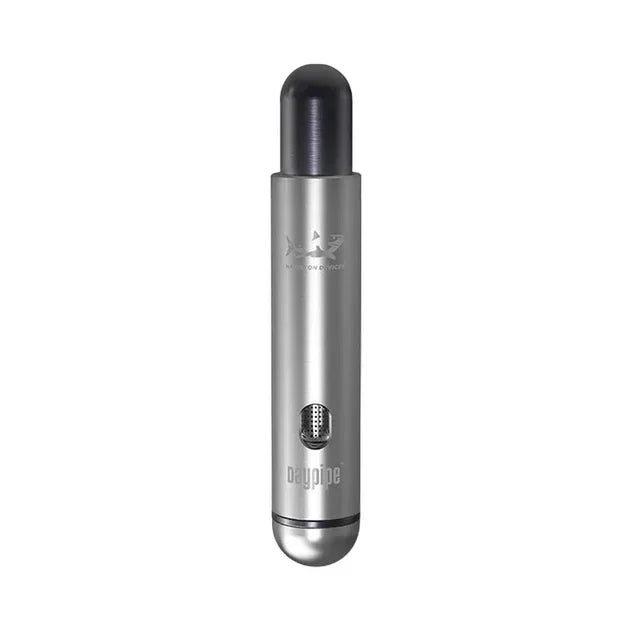 Graphite metal dry herb daypipe smoking device with sleek cylindrical design