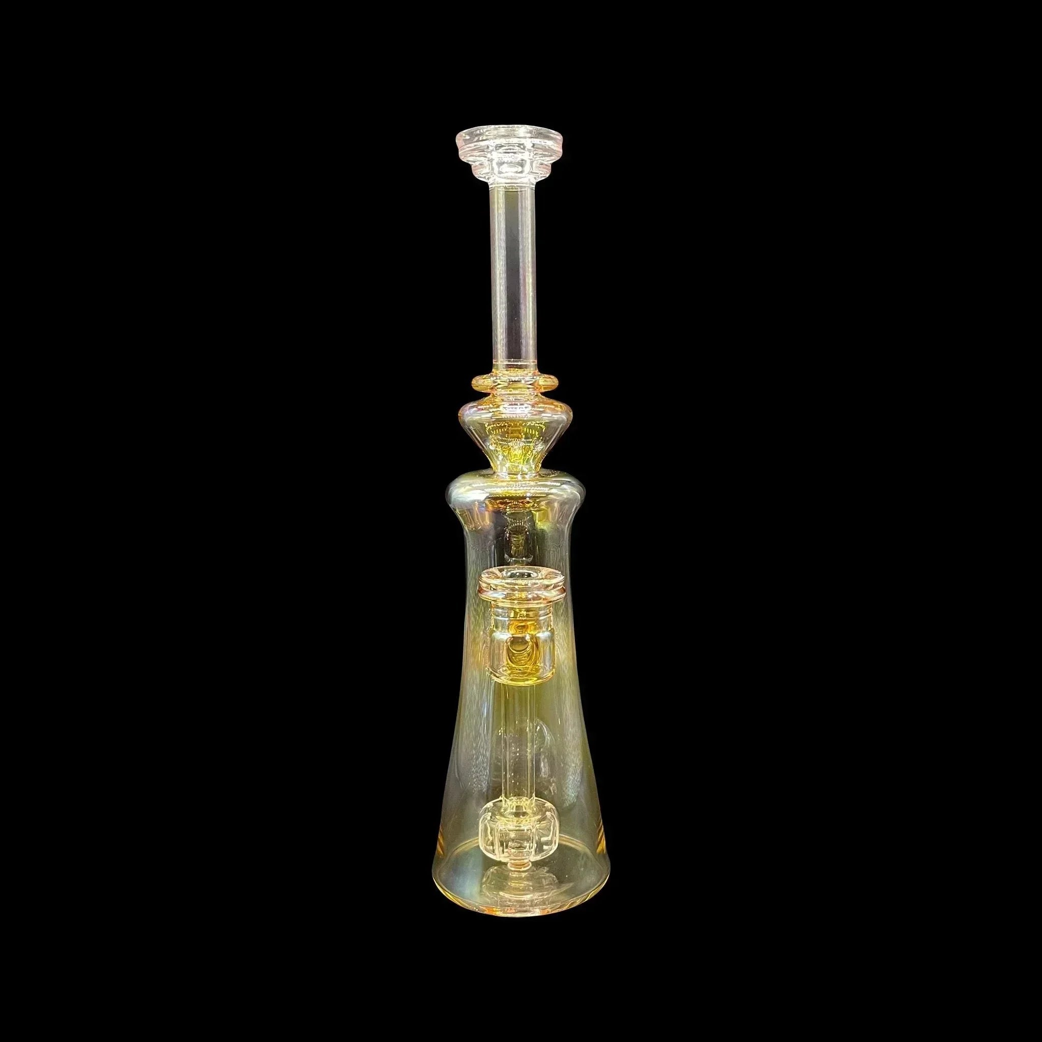 Slate Glass - 14mm Tall Gold Fume Jammer