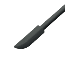 Black dab tool with flat, rounded tip for concentrate handling