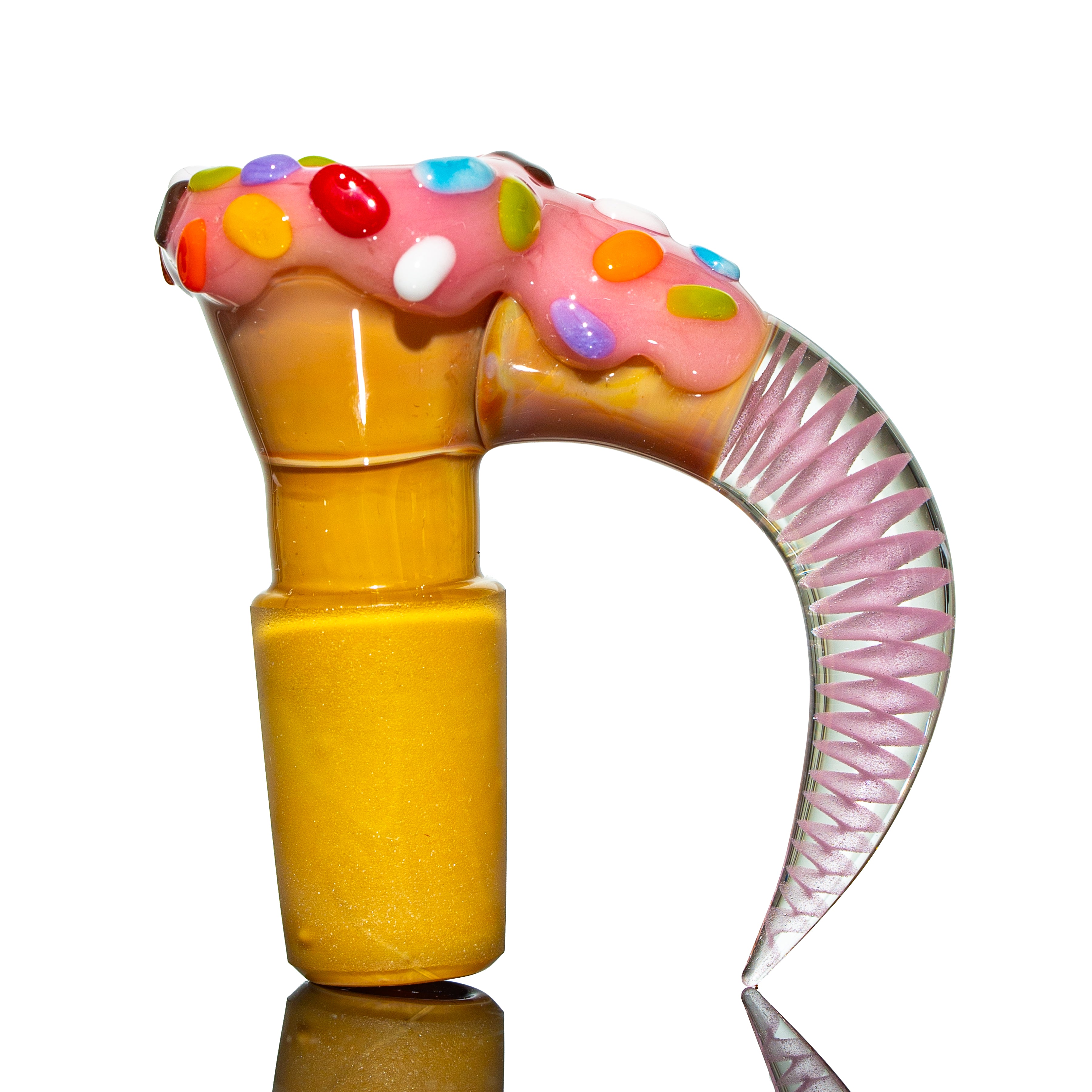 Simple Lemon Farmer x KGB Glass - Strawberry Frosted Fully Worked 18mm Slide