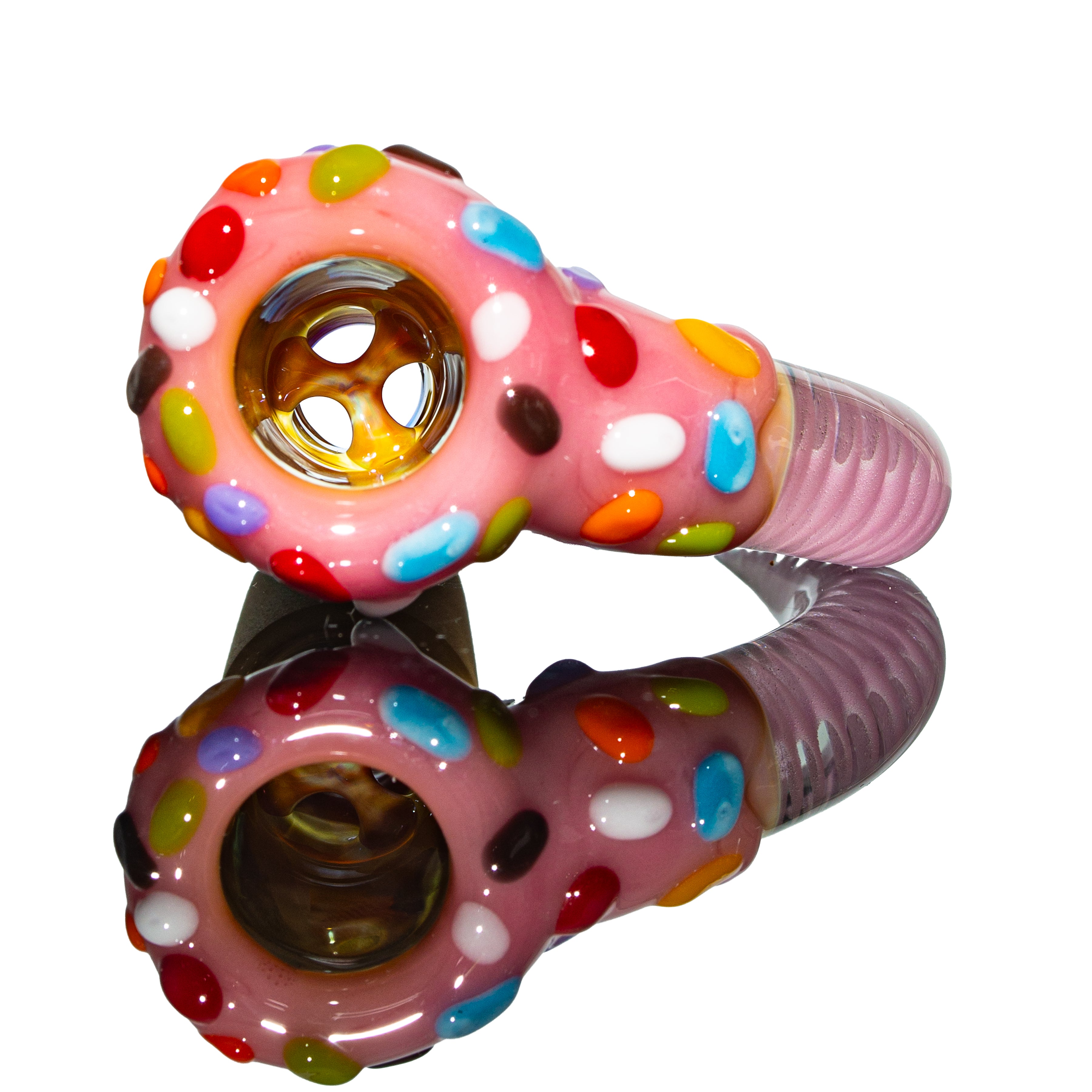 Simple Lemon Farmer x KGB Glass - Strawberry Frosted Fully Worked 18mm Slide