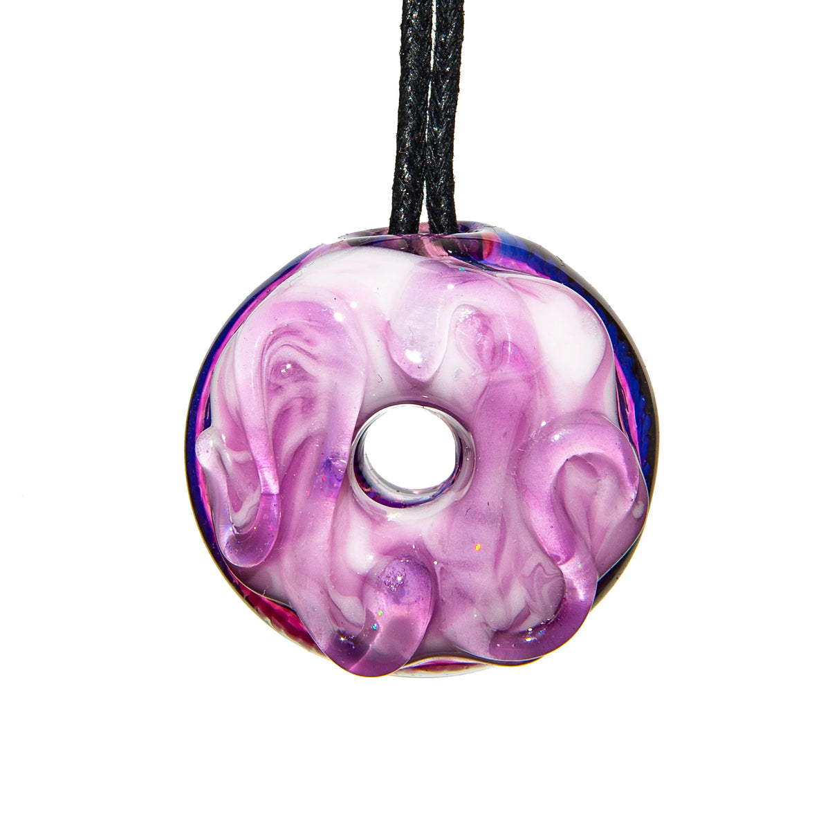 Hand-blown glass Mini Donut Pendant by Simple Lemon Farmer x KGB Glass