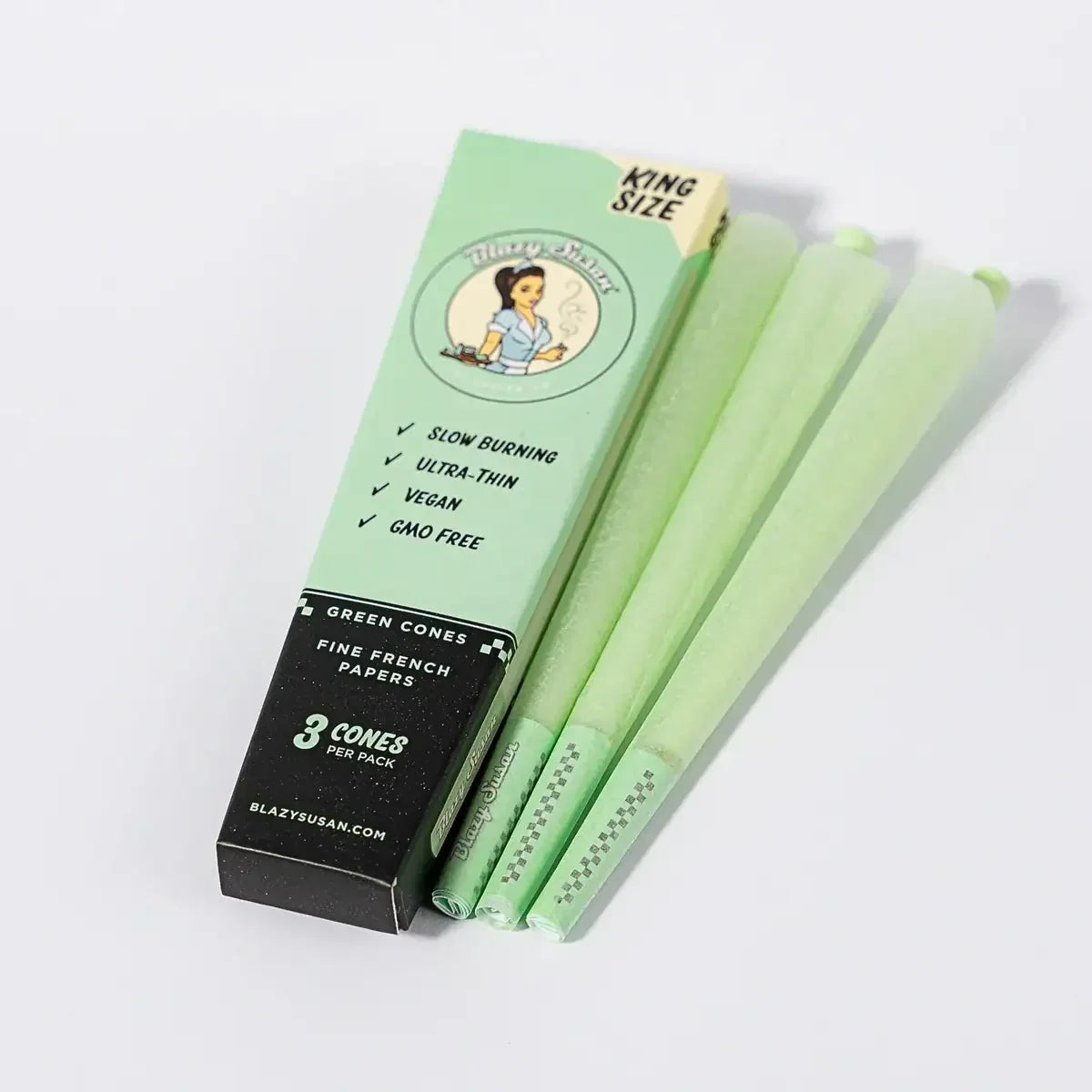 Blazy Susan Green King Size Pre-Rolled Cones 3ct