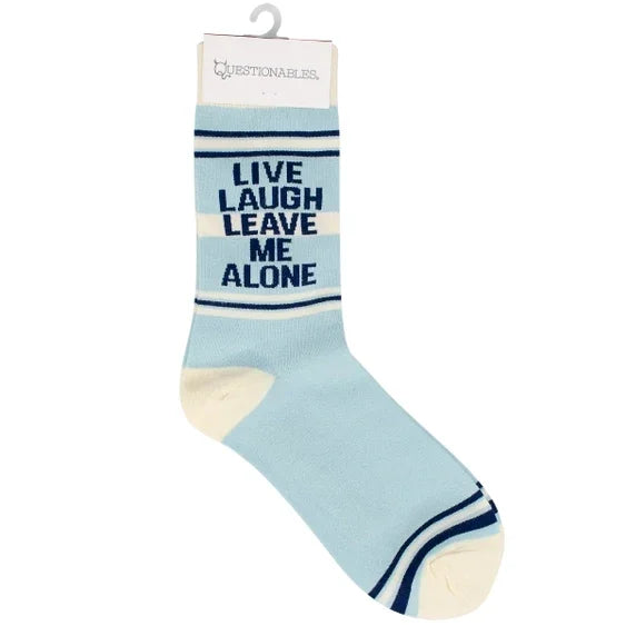 Leave Me Alone socks by Questionables